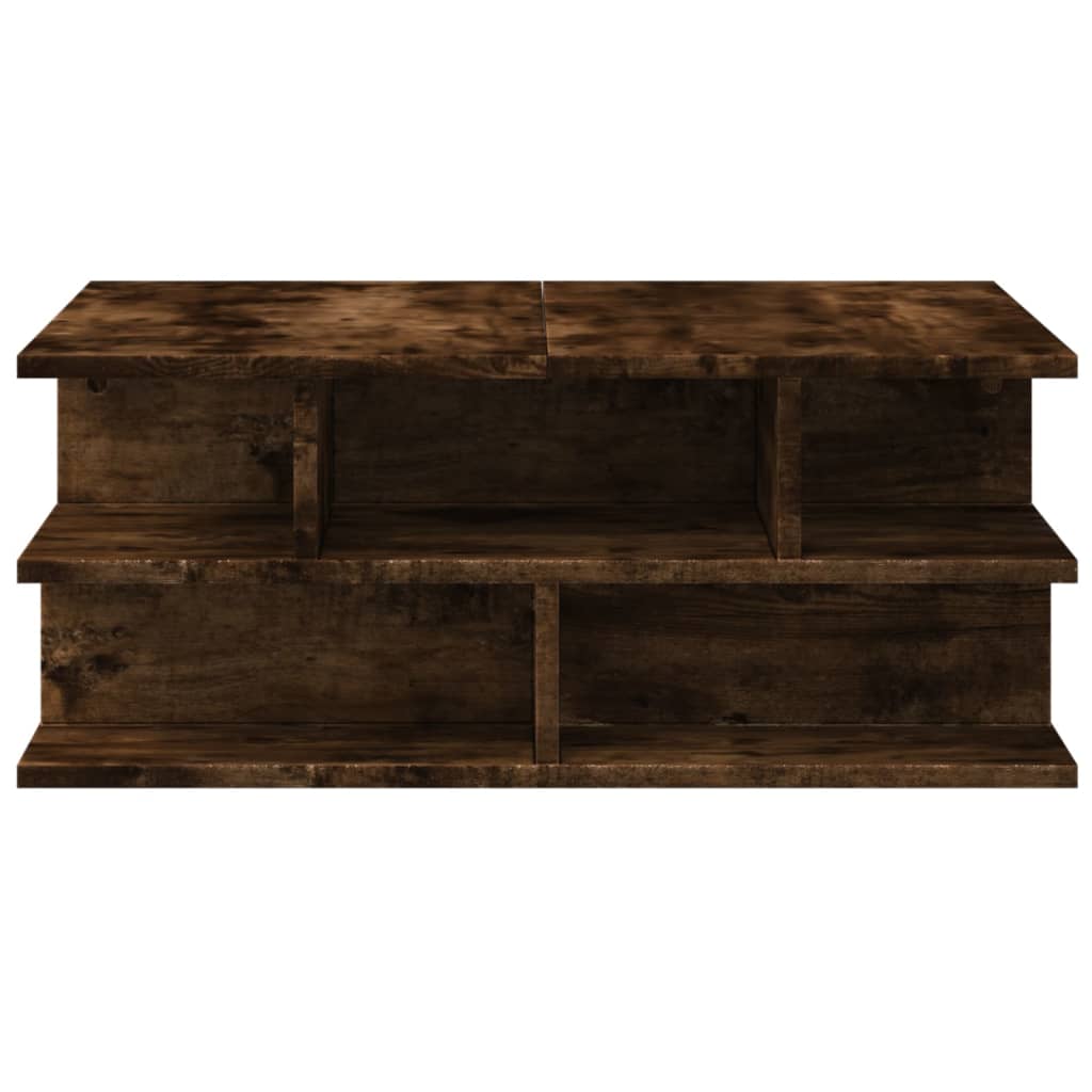 Table basse chêne fumé 70x70x29 cm bois d'ingénierie - XIOS