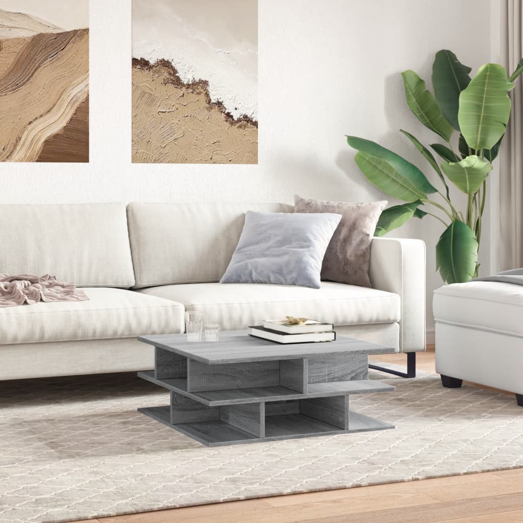 Table basse sonoma gris 70x70x29 cm bois d'ingénierie - XIOS
