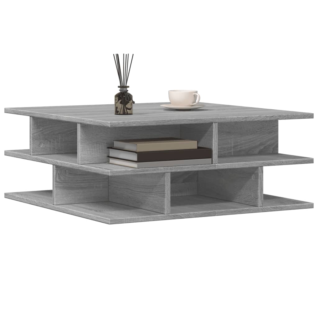Table basse sonoma gris 70x70x29 cm bois d'ingénierie - XIOS