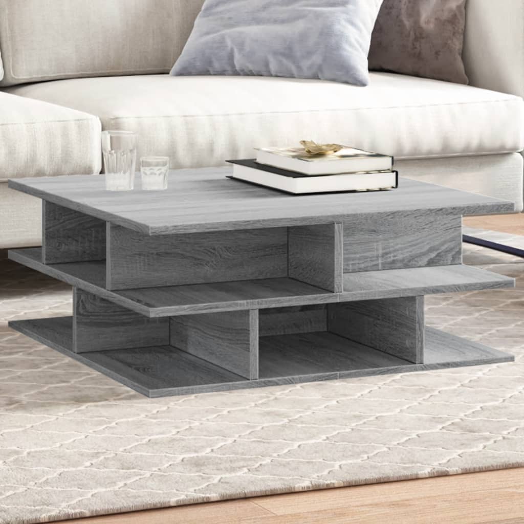 Table basse sonoma gris 70x70x29 cm bois d'ingénierie - XIOS