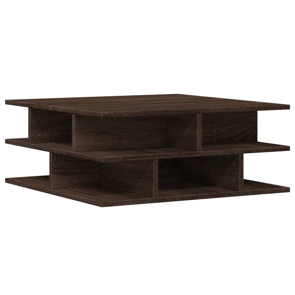 Table basse chêne marron 70x70x29 cm bois d'ingénierie - XIOS