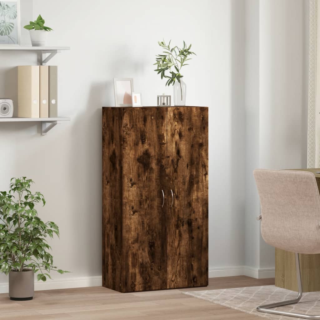 Armoire de classement chêne fumé 60x32x115 cm bois d'ingénierie Classeur à tiroirs vidaXL