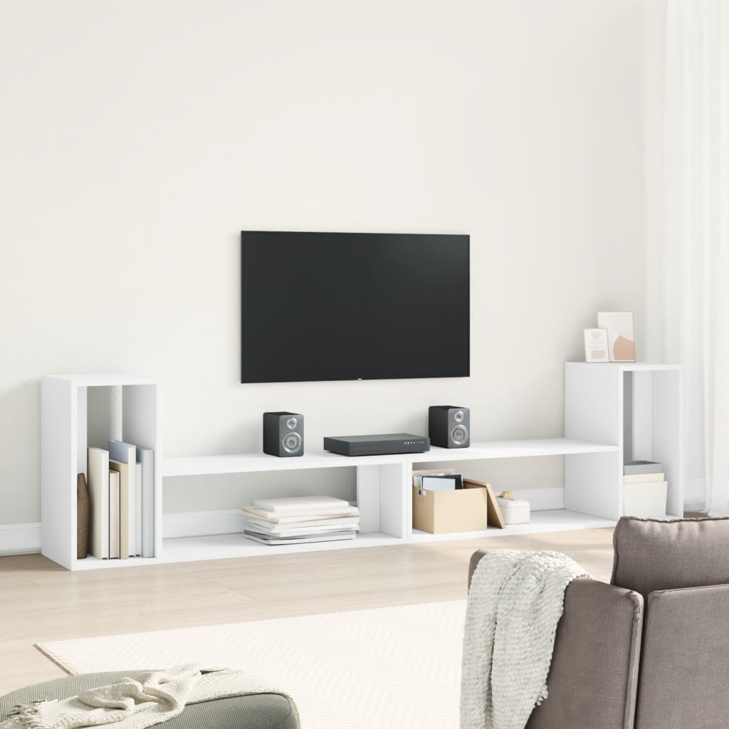 Meubles TV 2 pcs blanc 100x30x50 cm bois d'ingénierie - XIOS