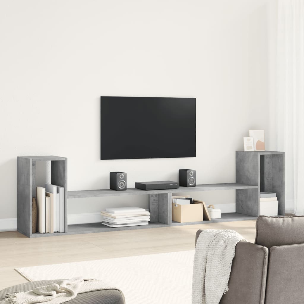 Meubles TV 2 pcs gris béton 100x30x50 cm bois d'ingénierie - XIOS