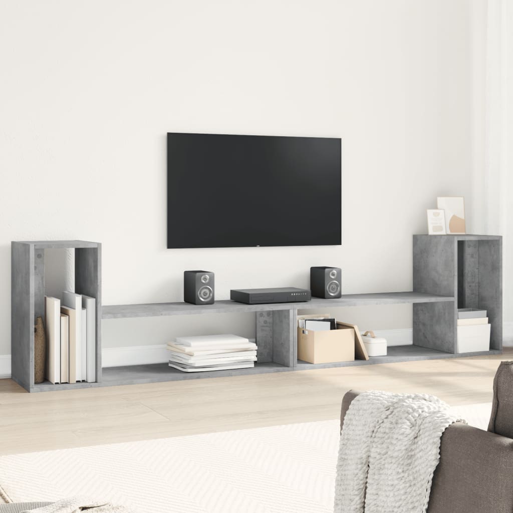 Meubles TV 2 pcs gris béton 100x30x50 cm bois d'ingénierie - XIOS