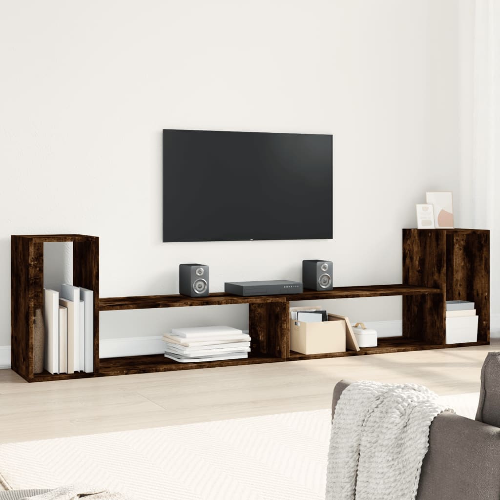 Meubles TV 2 pcs chêne fumé 100x30x50 cm bois d'ingénierie - XIOS