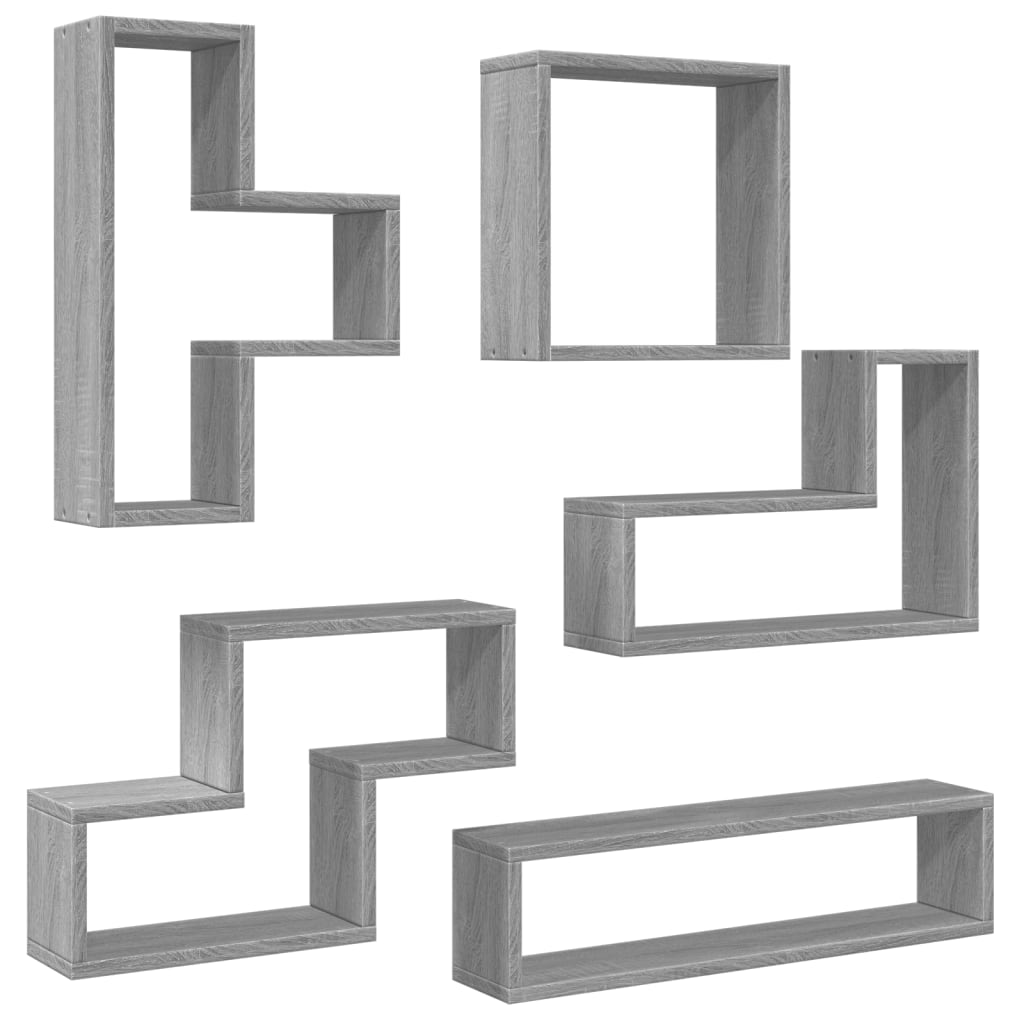 Étagère murale sonoma gris 96x12x64 cm bois d'ingénierie Étagères murales & corniches vidaXL