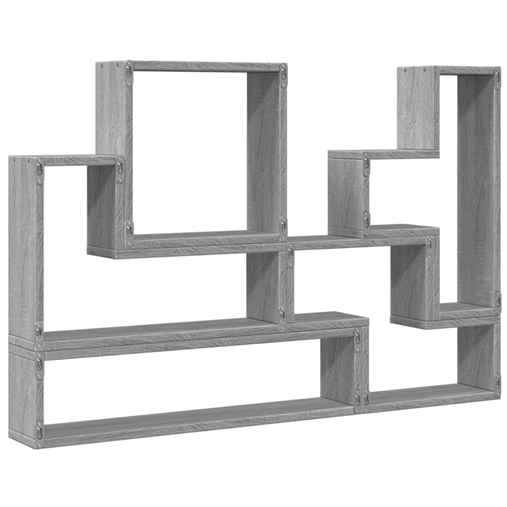 Étagère murale sonoma gris 96x12x64 cm bois d'ingénierie Étagères murales & corniches vidaXL