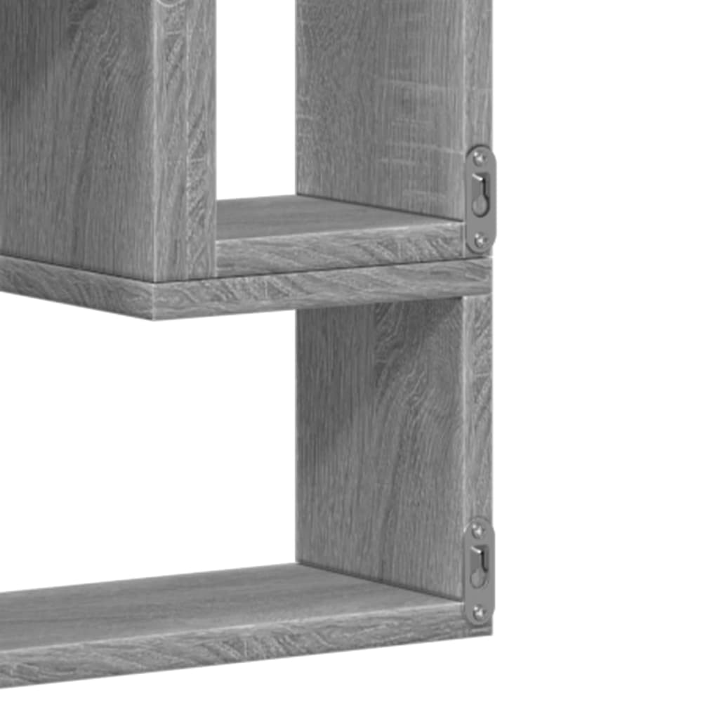 Étagère murale sonoma gris 96x12x64 cm bois d'ingénierie Étagères murales & corniches vidaXL