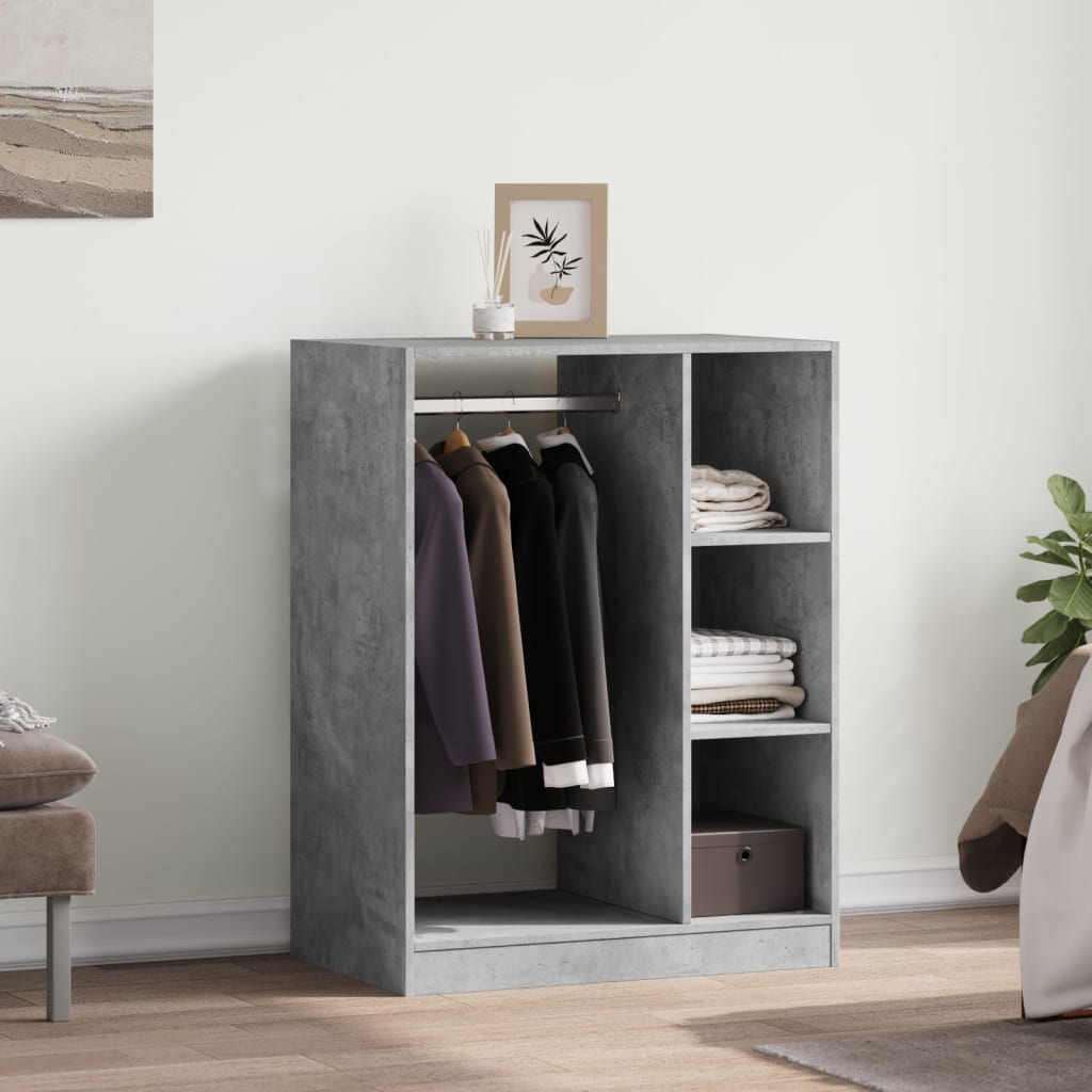 Garde-robe gris béton 77x48x102 cm bois d'ingénierie - XIOS
