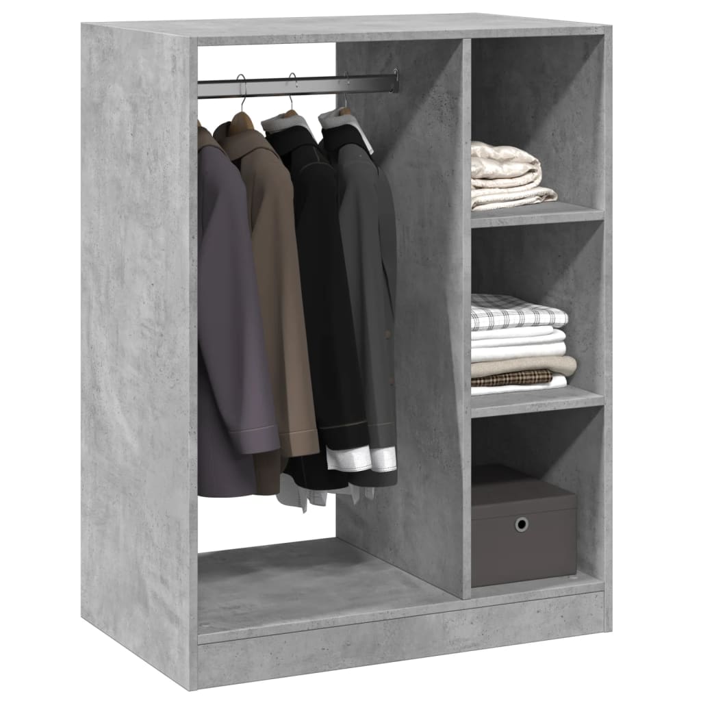 Garde-robe gris béton 77x48x102 cm bois d'ingénierie - XIOS