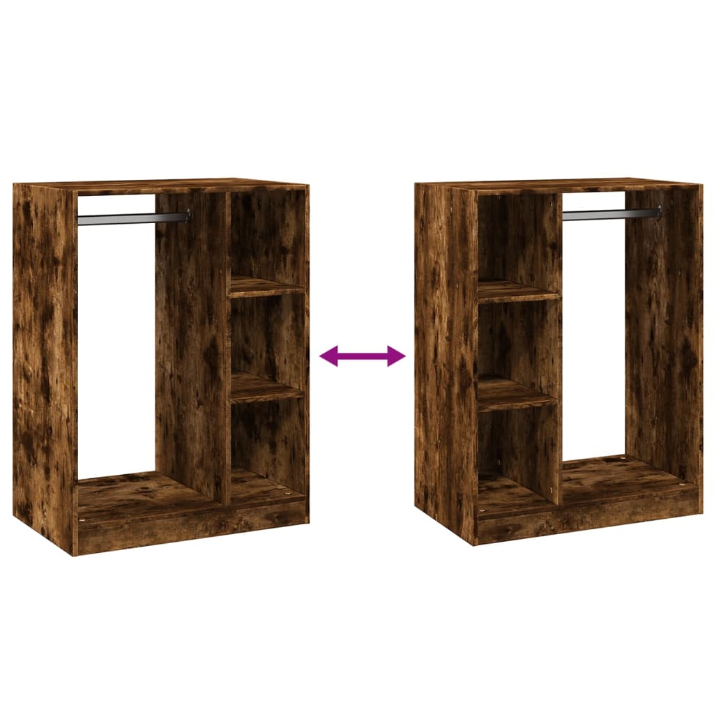 Garde-robe chêne fumé 77x48x102 cm bois d'ingénierie - XIOS