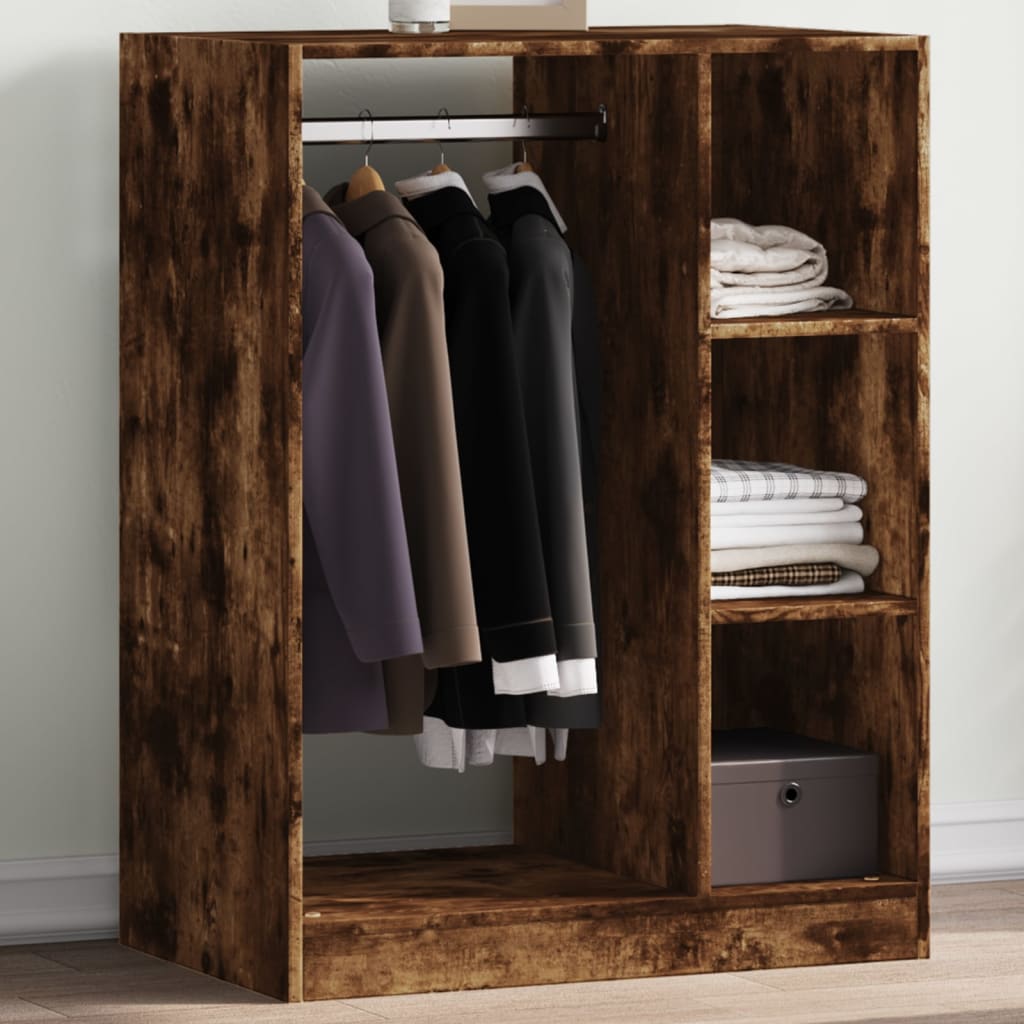 Garde-robe chêne fumé 77x48x102 cm bois d'ingénierie - XIOS