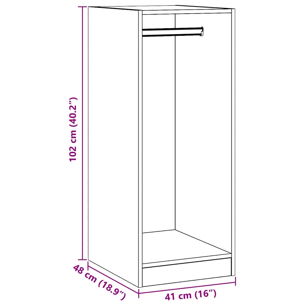 Garde-robe sonoma gris 48x41x102 cm bois d'ingénierie - XIOS