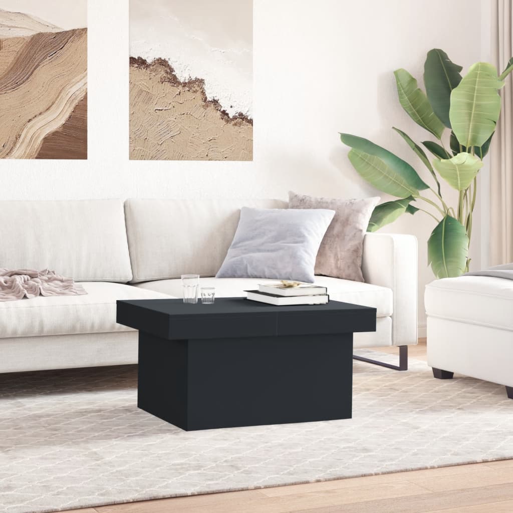 Table basse noir 80x55x40 cm bois d'ingénierie - XIOS
