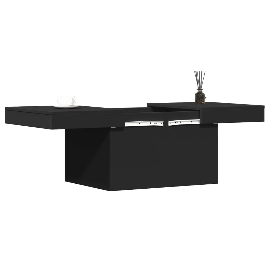 Table basse noir 80x55x40 cm bois d'ingénierie - XIOS