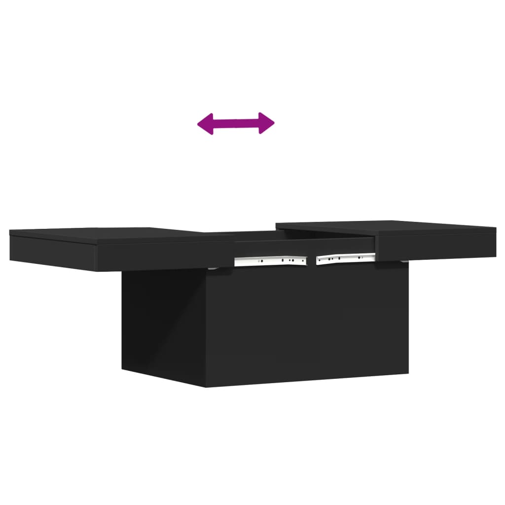 Table basse noir 80x55x40 cm bois d'ingénierie - XIOS
