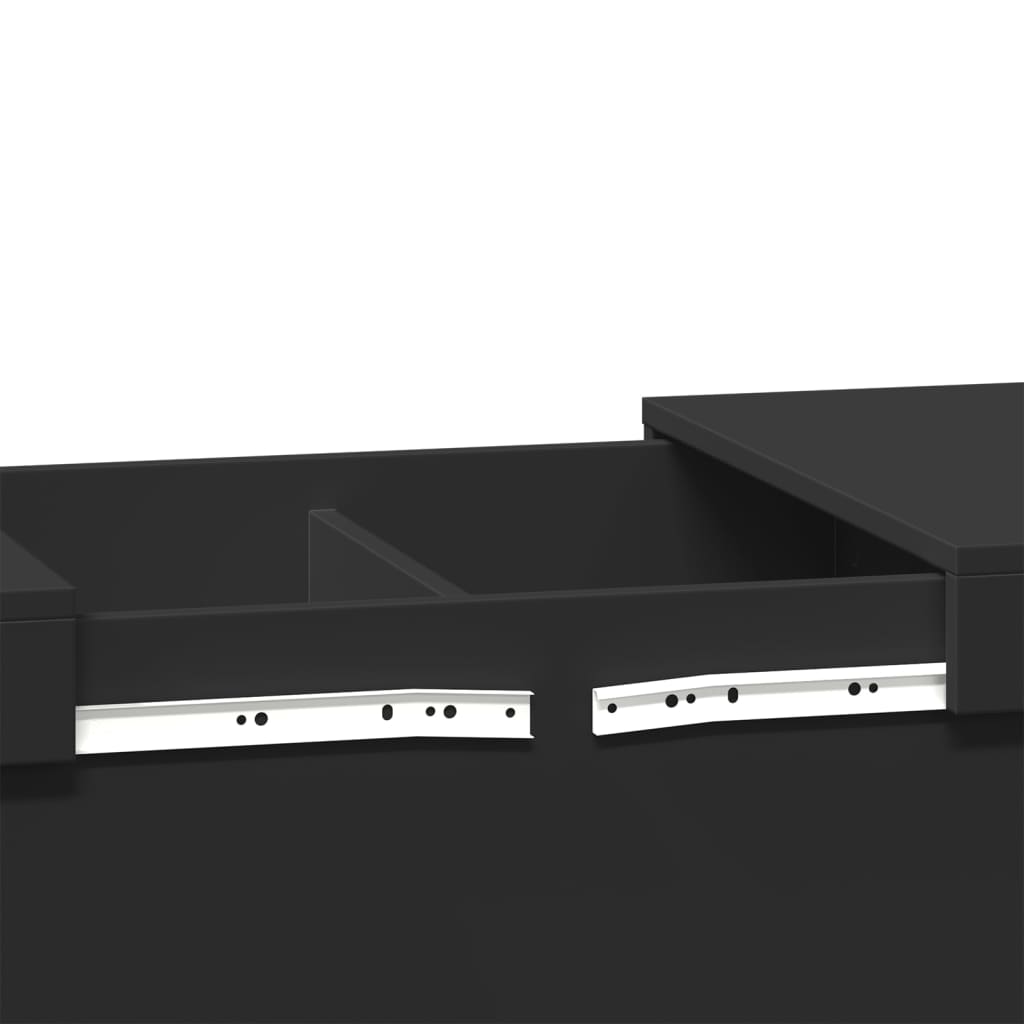 Table basse noir 80x55x40 cm bois d'ingénierie - XIOS