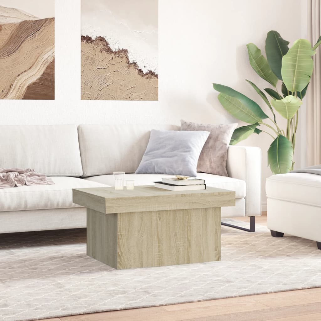 Table basse chêne sonoma 80x55x40 cm bois d'ingénierie - XIOS