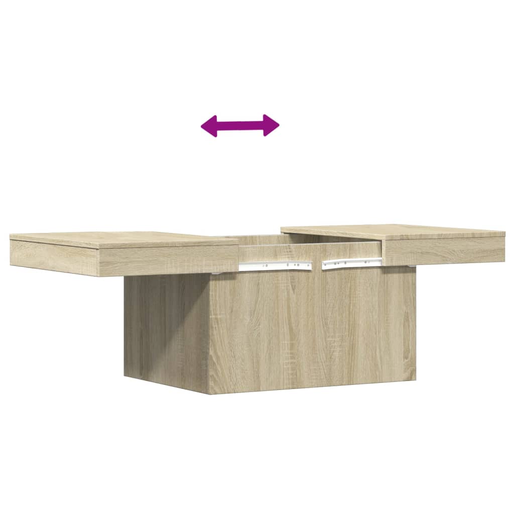 Table basse chêne sonoma 80x55x40 cm bois d'ingénierie - XIOS