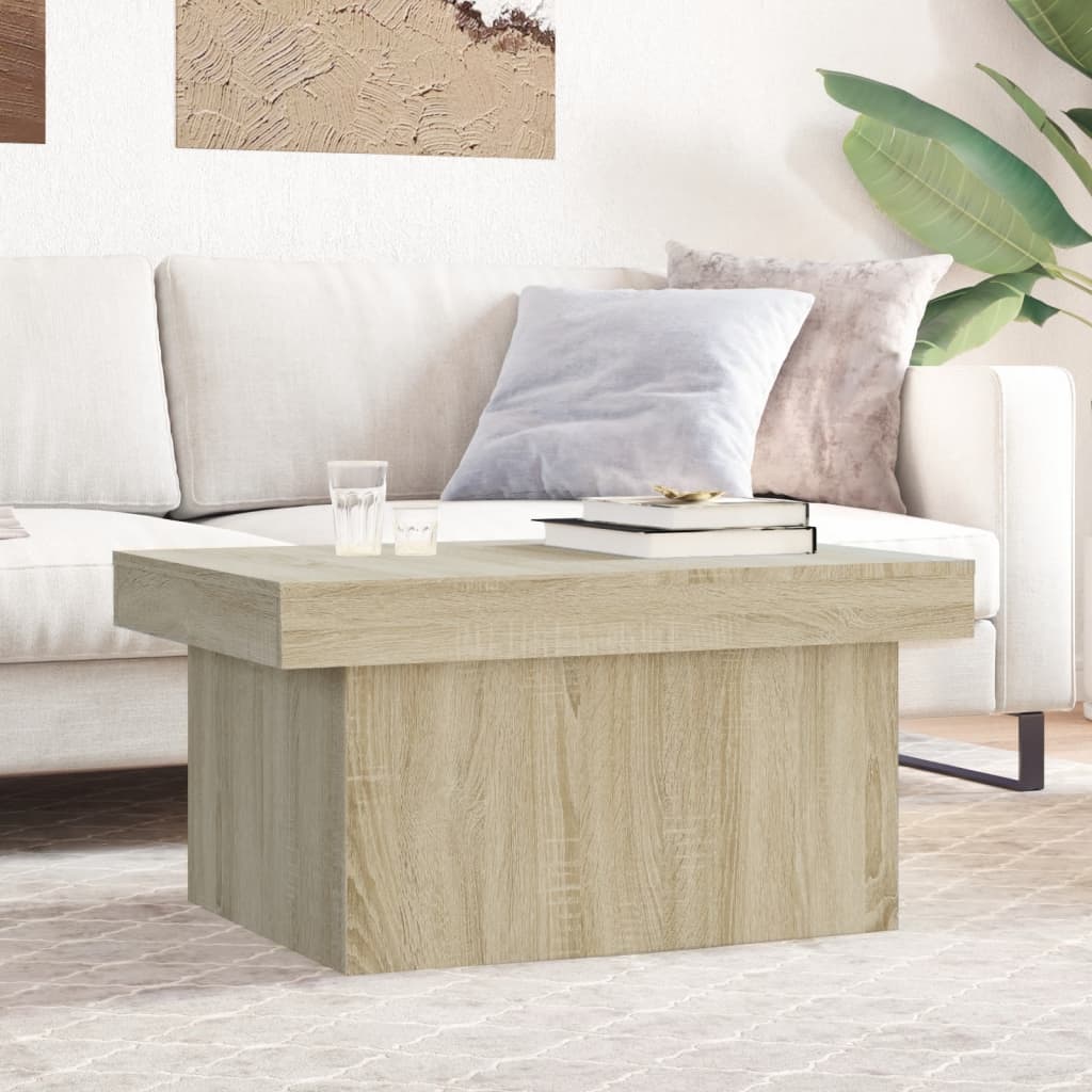 Table basse chêne sonoma 80x55x40 cm bois d'ingénierie - XIOS