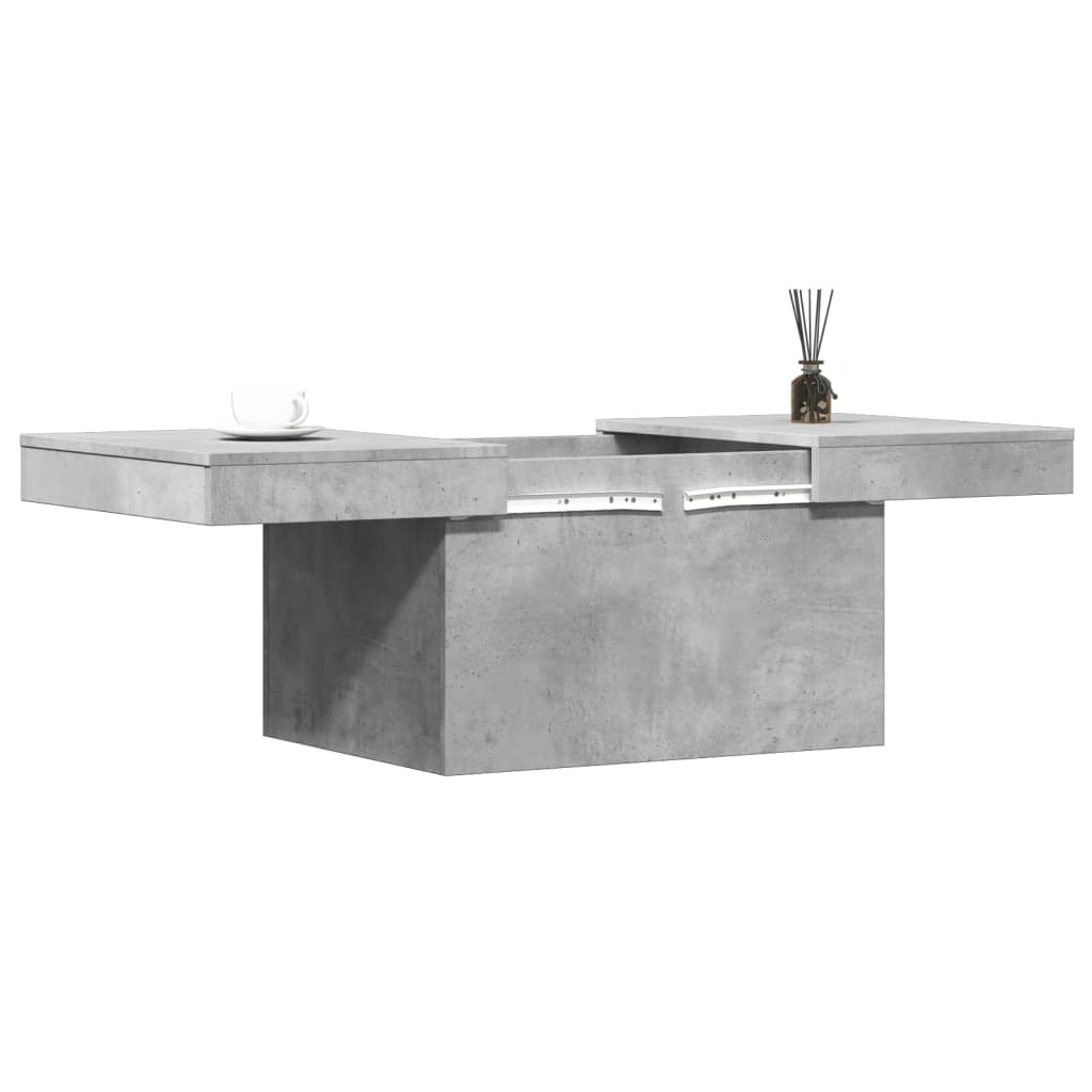 Table basse gris béton 80x55x40 cm bois d'ingénierie XIOS