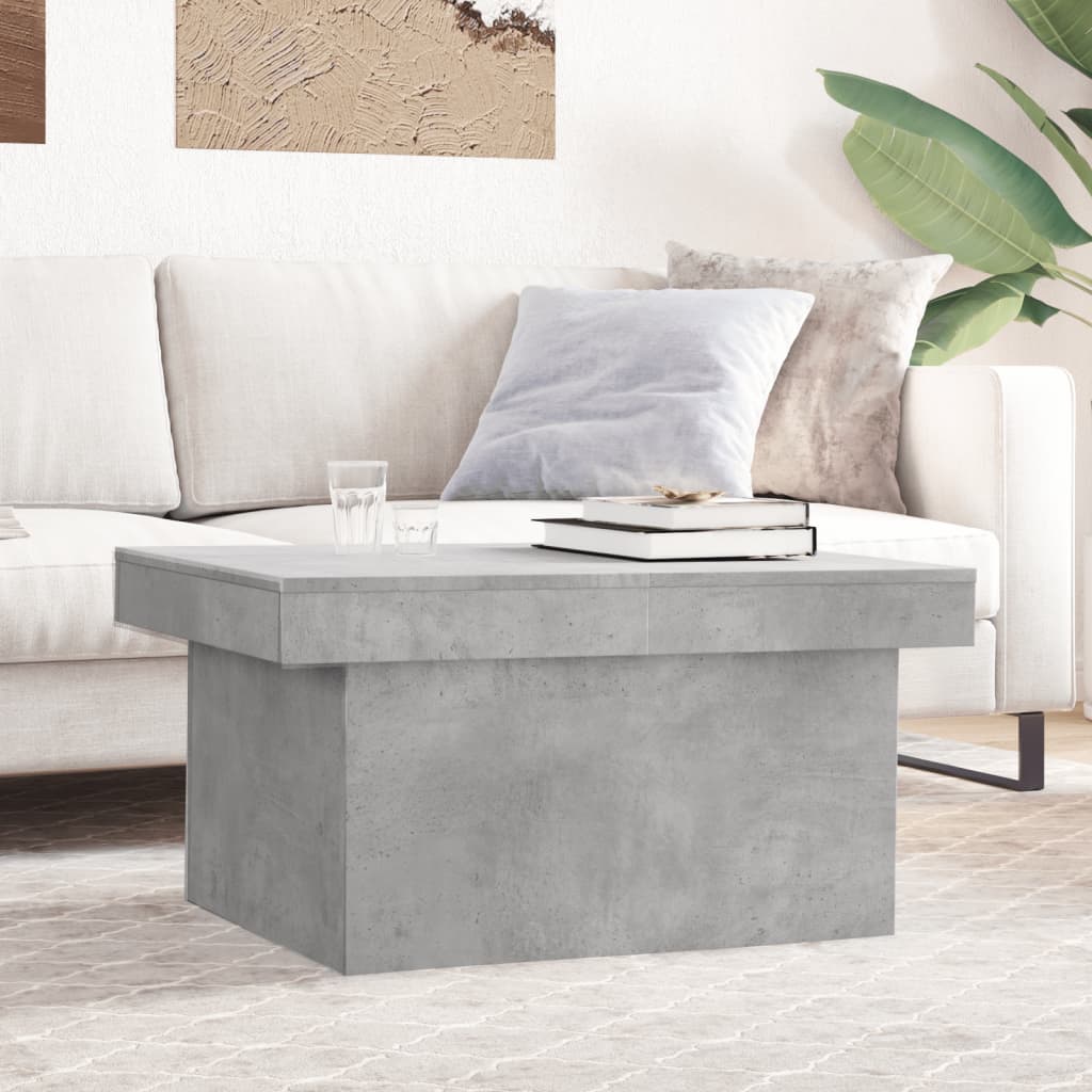 Table basse gris béton 80x55x40 cm bois d'ingénierie XIOS