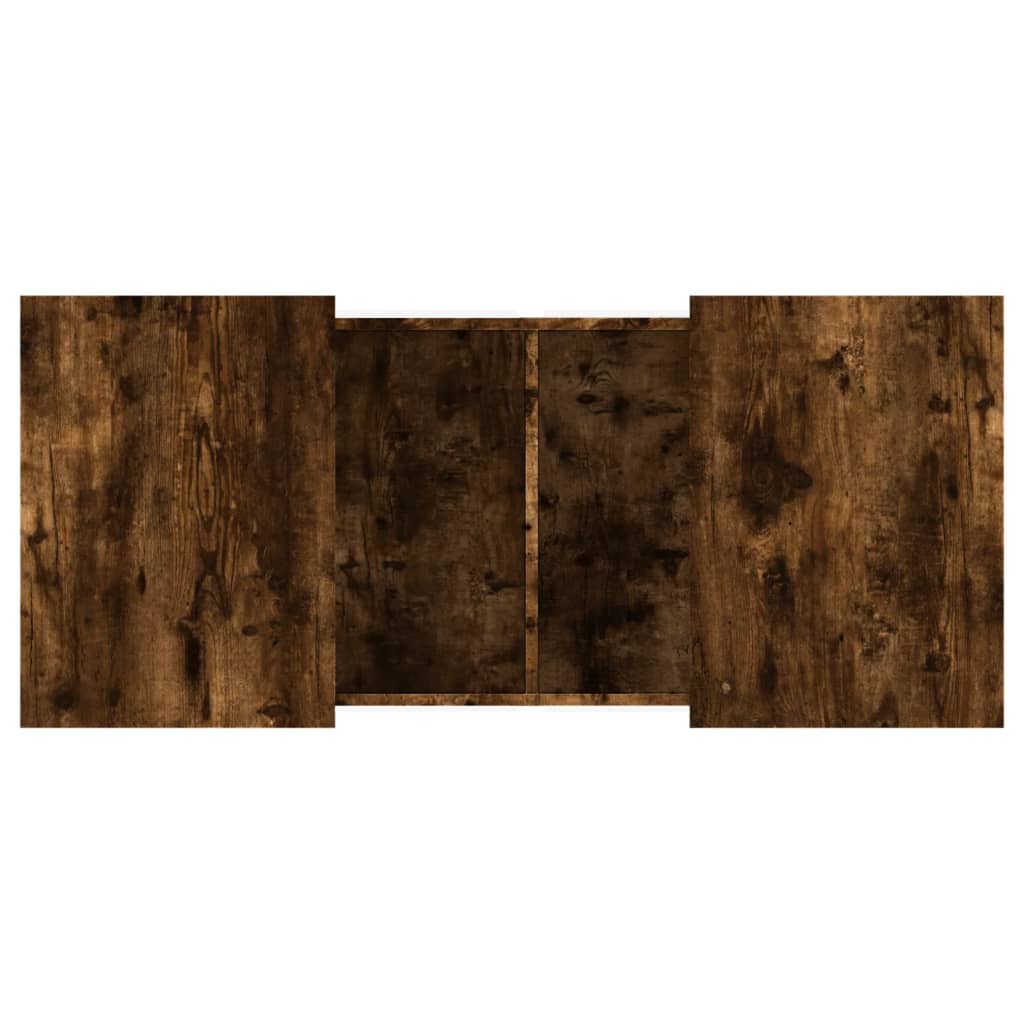 Table basse chêne fumé 80x55x40 cm bois d'ingénierie - XIOS