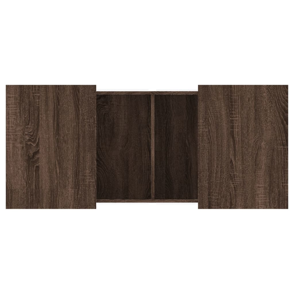 Table basse chêne marron 80x55x40 cm bois d'ingénierie - XIOS