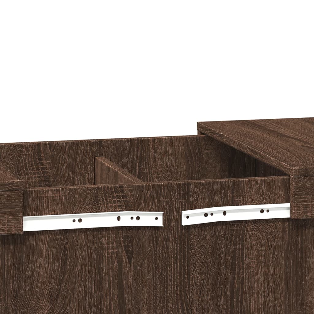 Table basse chêne marron 80x55x40 cm bois d'ingénierie - XIOS