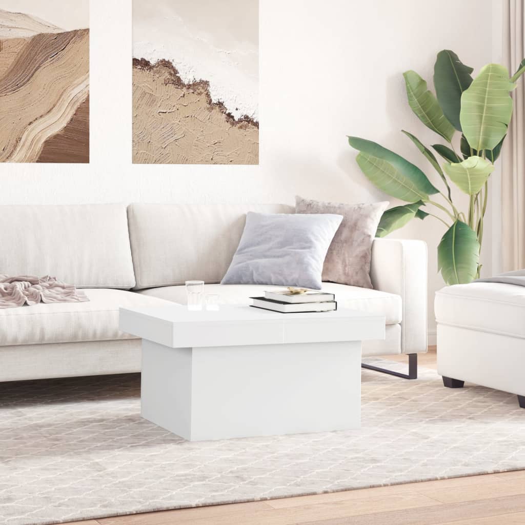 Table basse blanc 100x55x40 cm bois d'ingénierie - XIOS