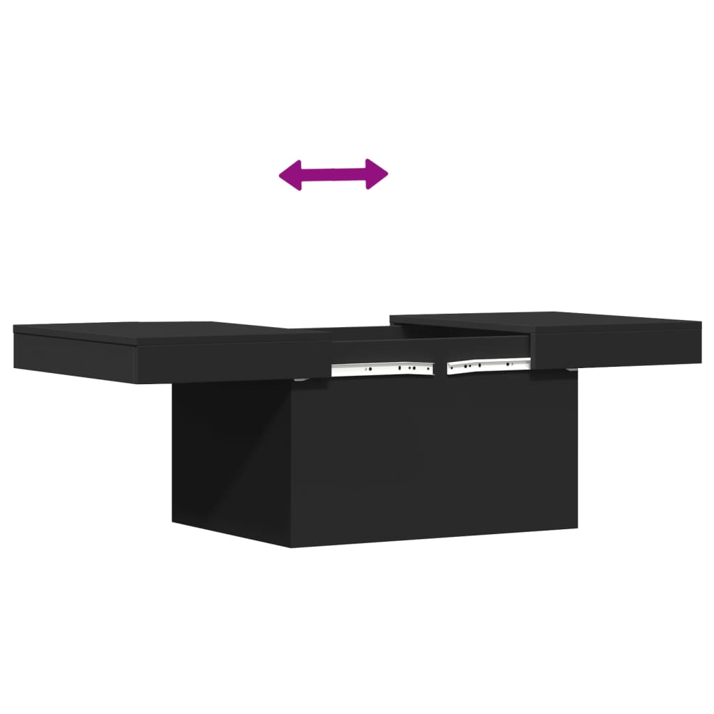 Table basse noir 100x55x40 cm bois d'ingénierie - XIOS