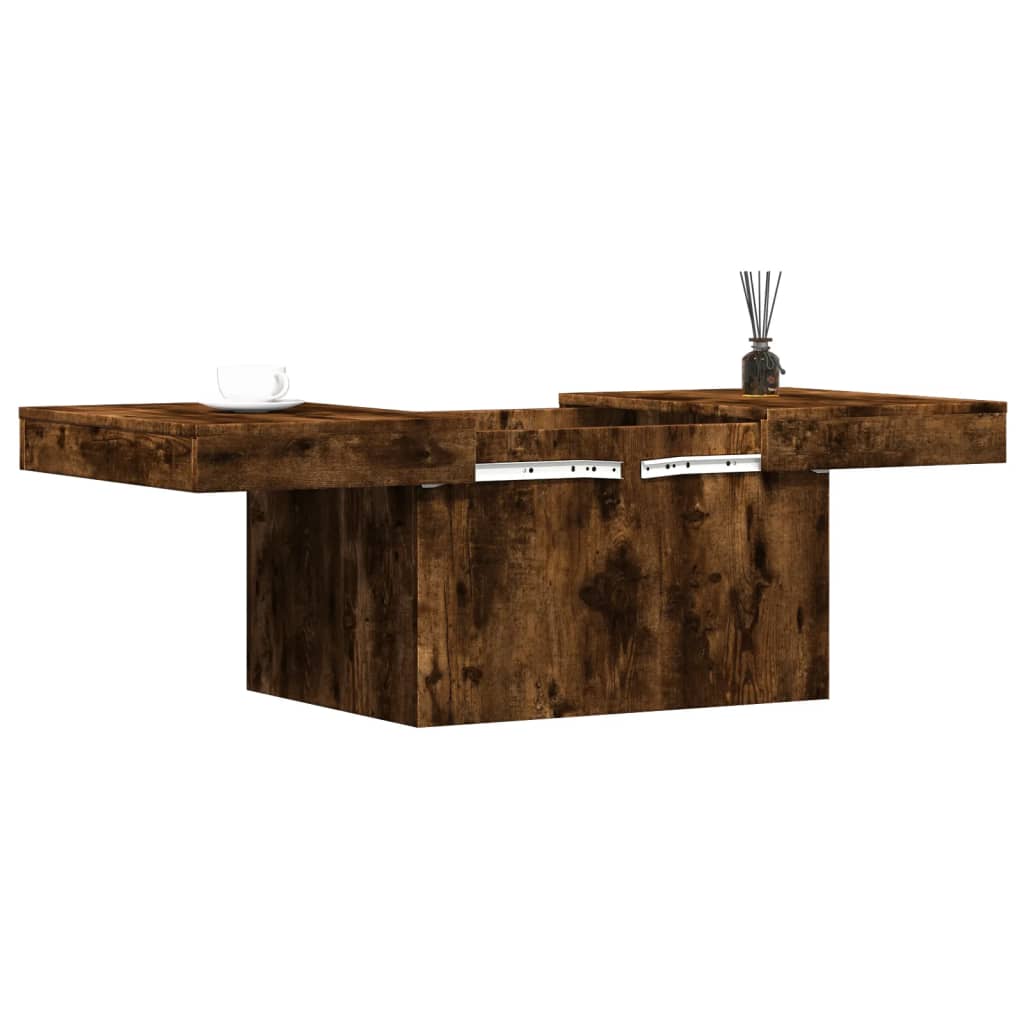 Table basse chêne fumé 100x55x40 cm bois d'ingénierie - XIOS