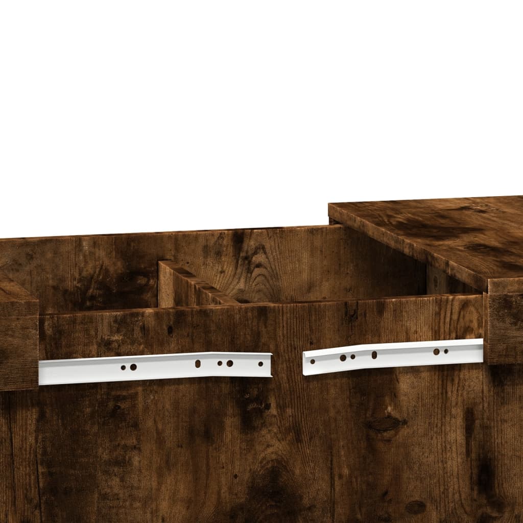 Table basse chêne fumé 100x55x40 cm bois d'ingénierie - XIOS
