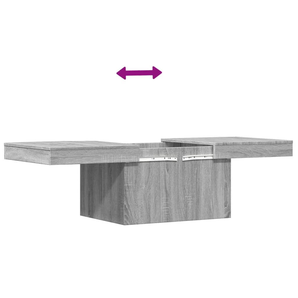 Table basse sonoma gris 100x55x40 cm bois d'ingénierie XIOS