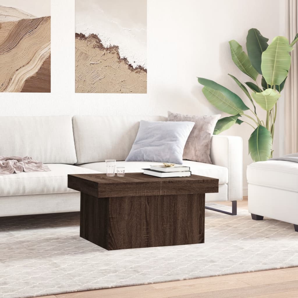 Table basse chêne marron 100x55x40 cm bois d'ingénierie - XIOS