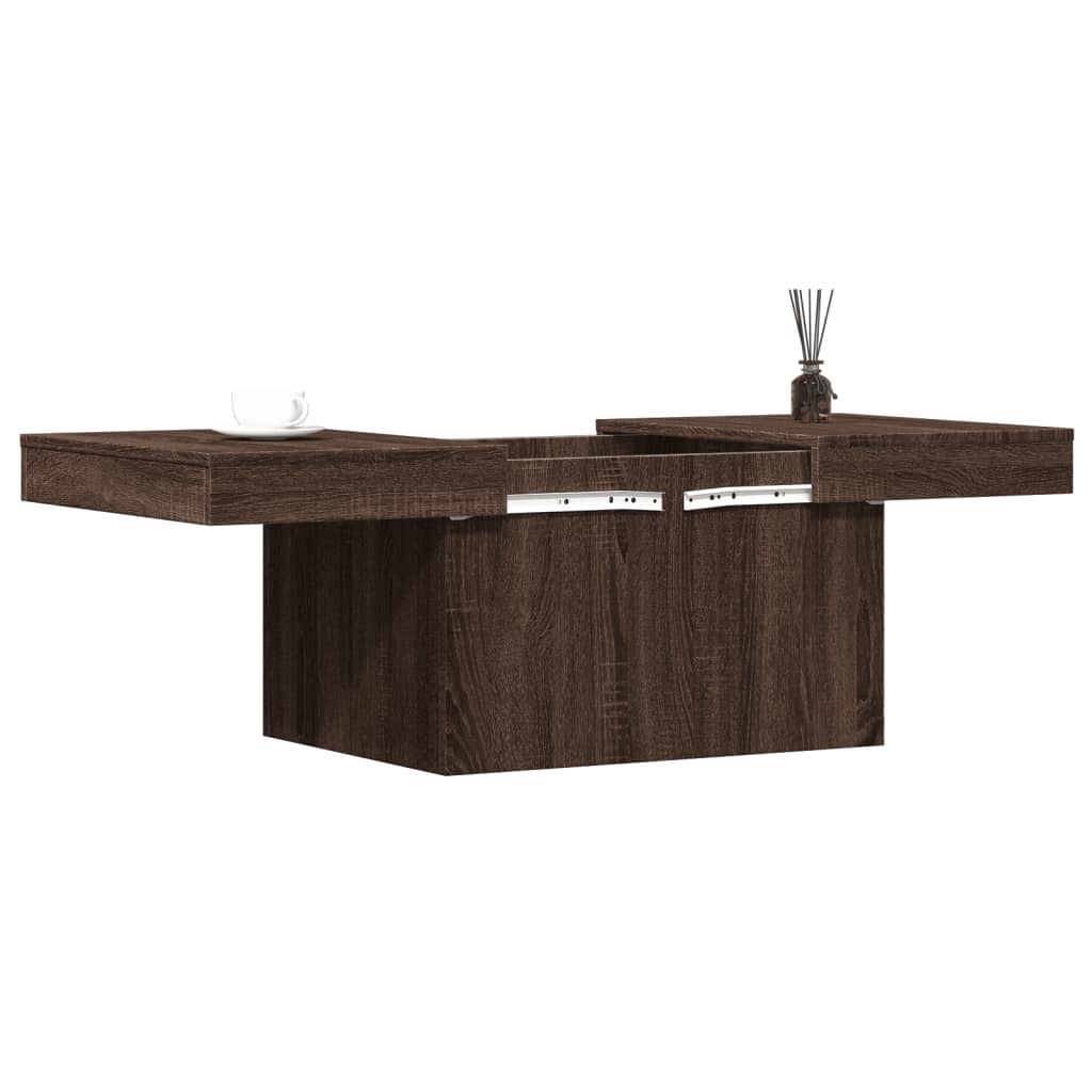 Table basse chêne marron 100x55x40 cm bois d'ingénierie - XIOS