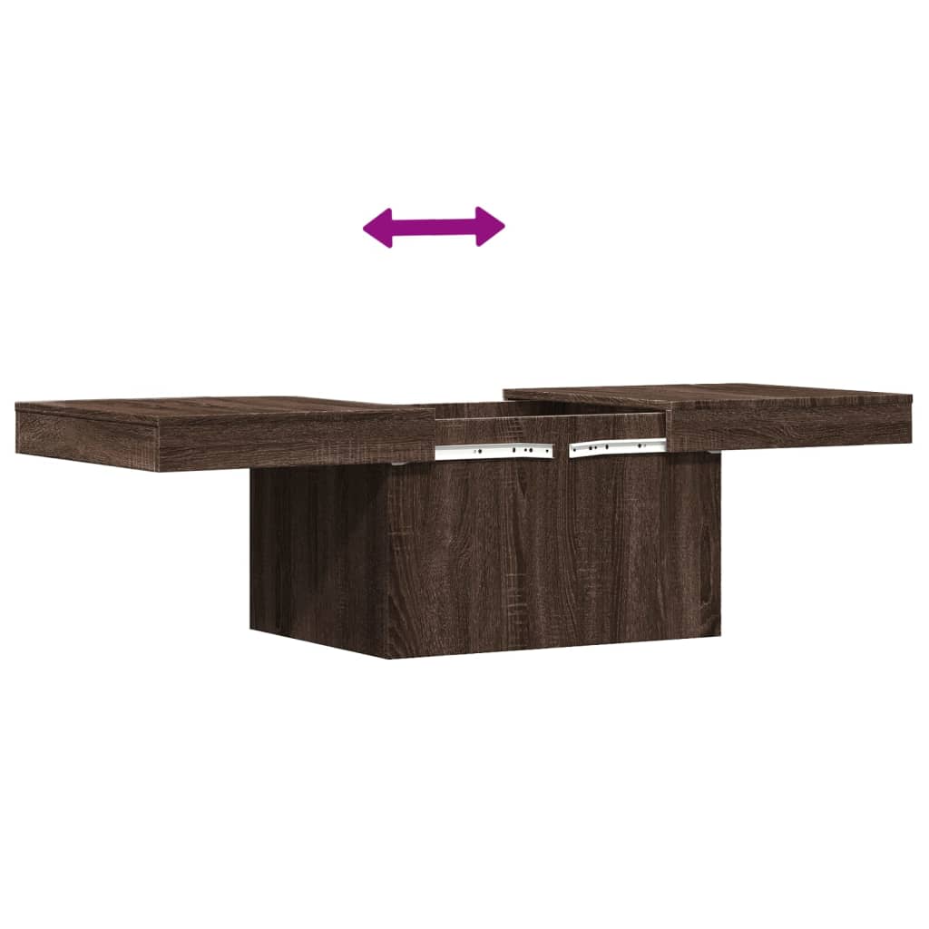 Table basse chêne marron 100x55x40 cm bois d'ingénierie - XIOS