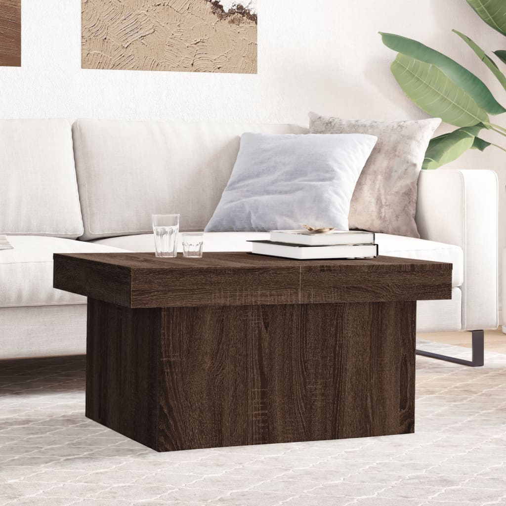 Table basse chêne marron 100x55x40 cm bois d'ingénierie - XIOS