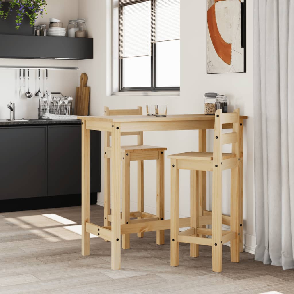 Chaises de bar lot de 2 bois de pin solide - XIOS