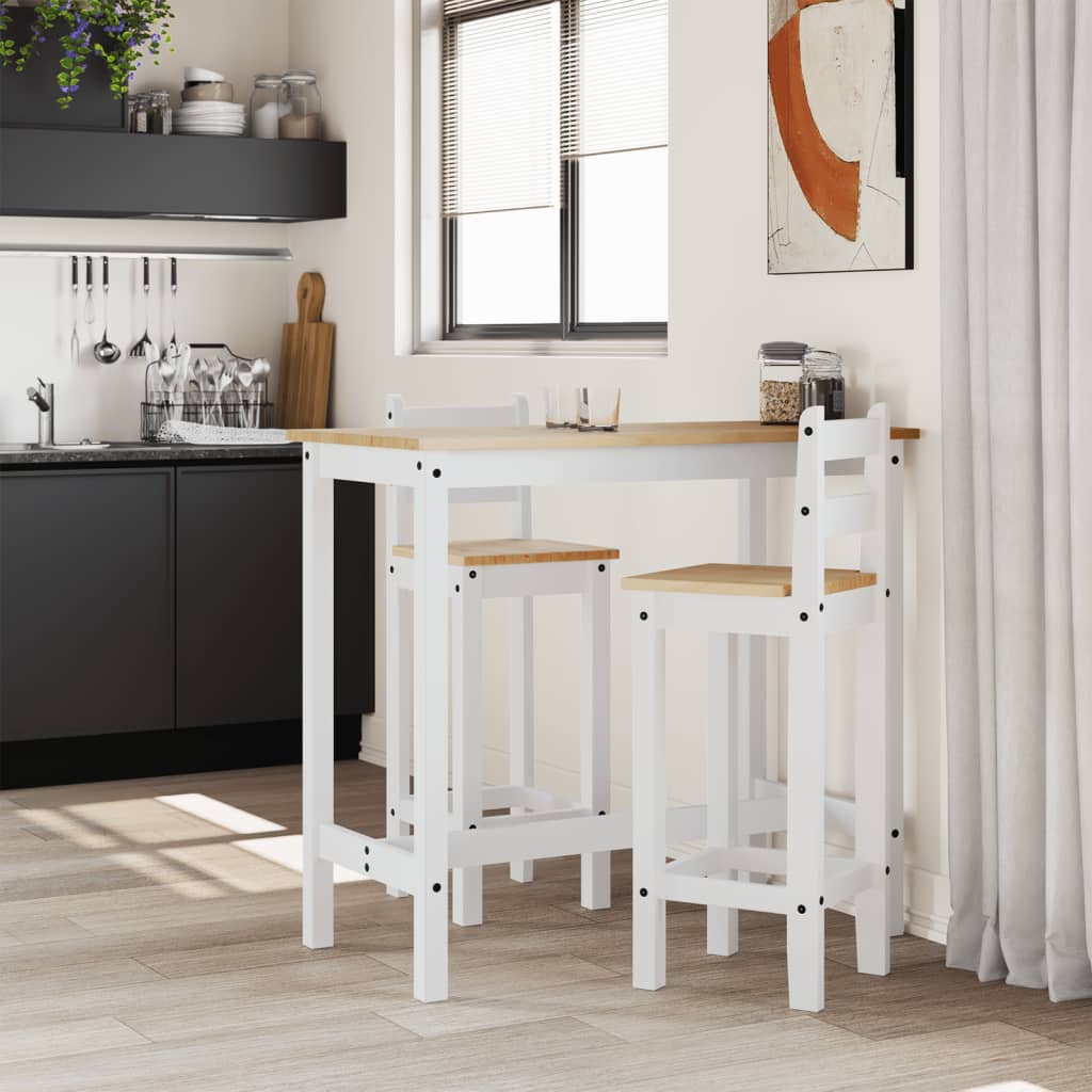 Chaises de bar lot de 2 blanc bois de pin solide - XIOS