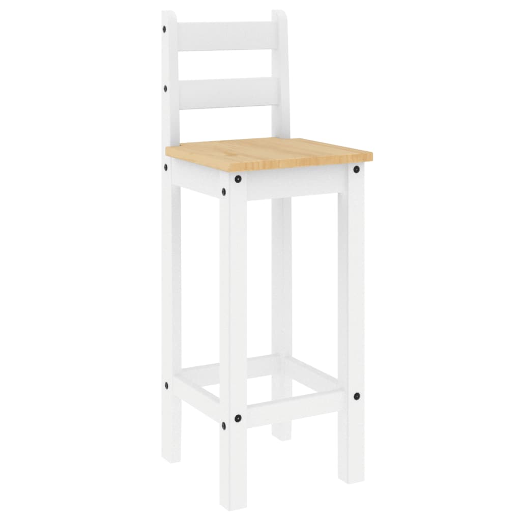 Chaises de bar lot de 2 blanc bois de pin solide - XIOS