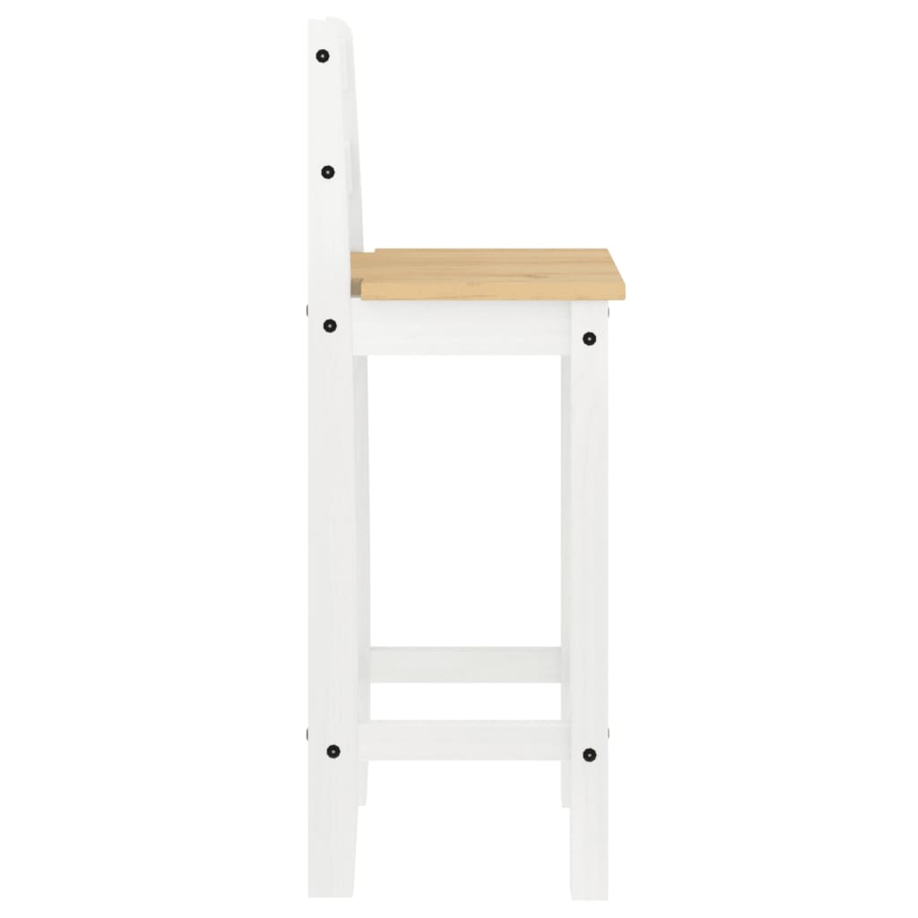 Chaises de bar lot de 2 blanc bois de pin solide - XIOS