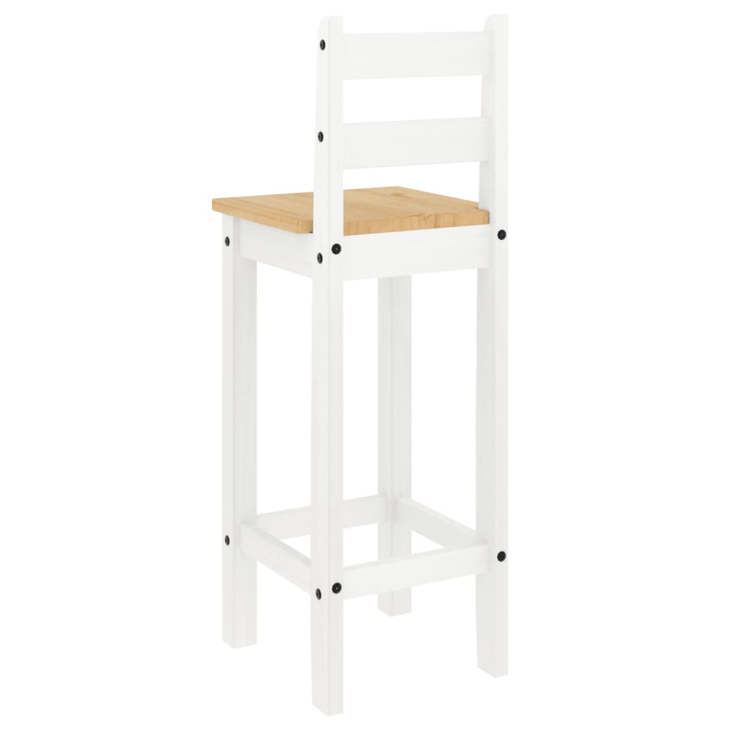Chaises de bar lot de 2 blanc bois de pin solide - XIOS