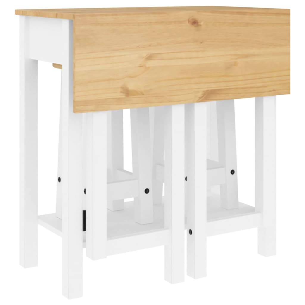 Ensemble de bar 3 pcs blanc bois de pin massif - XIOS