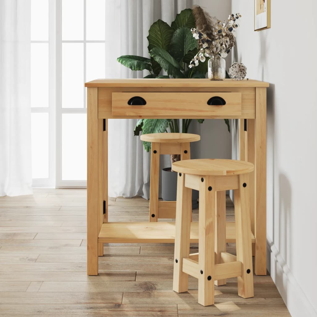 Tabourets de bar lot de 2 bois massif de pin - XIOS