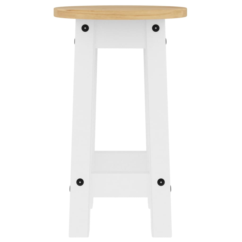 Tabourets de bar lot de 2 blanc bois massif de pin - XIOS