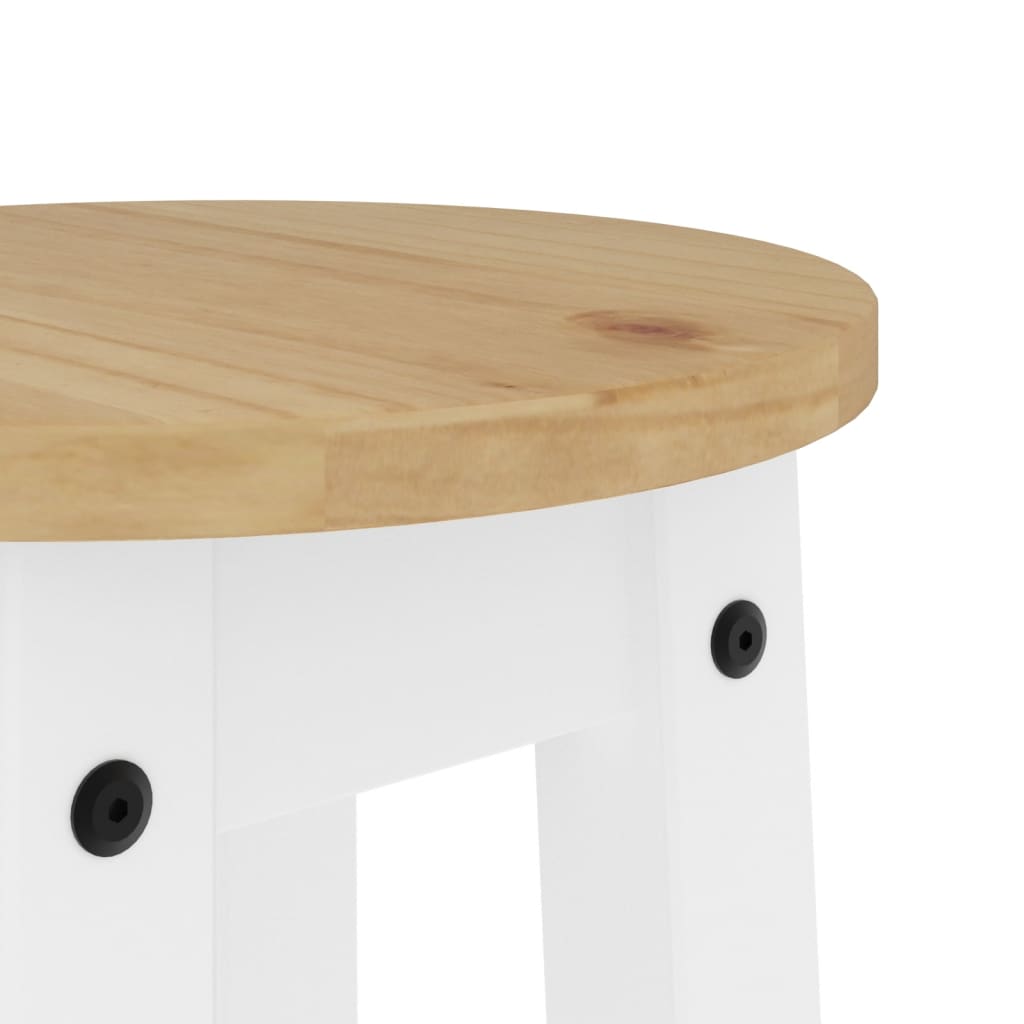 Tabourets de bar lot de 2 blanc bois massif de pin - XIOS