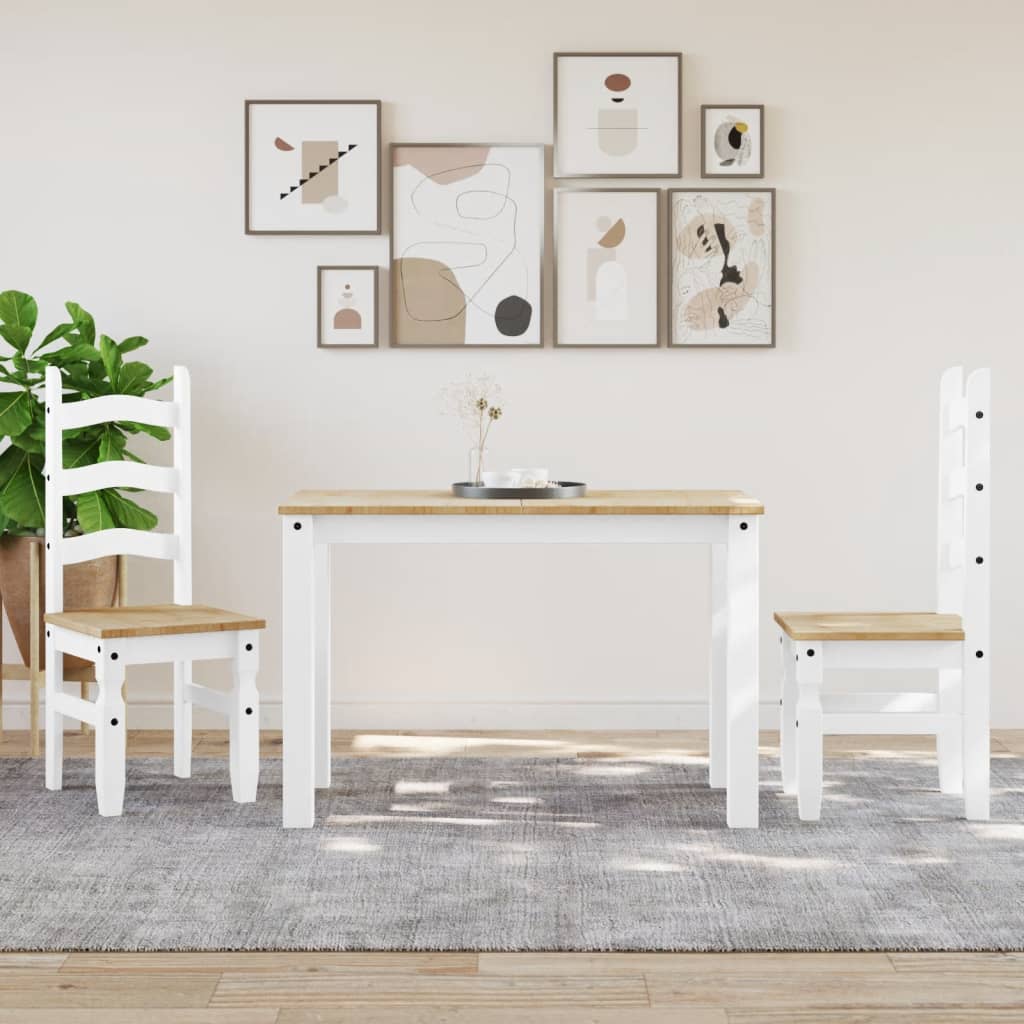 Table à manger Panama blanc 117x60x75 cm bois massif de pin - XIOS