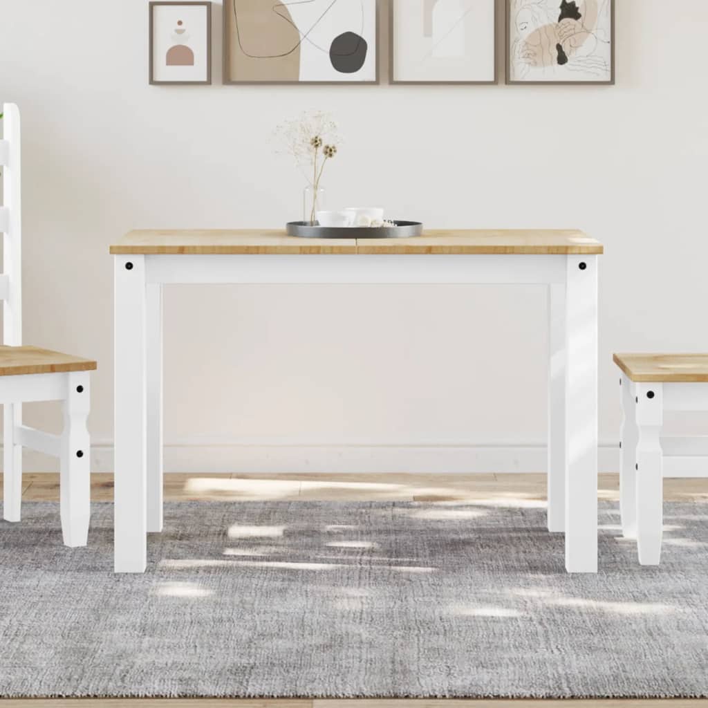 Table à manger Panama blanc 117x60x75 cm bois massif de pin - XIOS